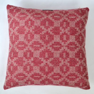 Moroccan tiles cushion in kilim pink