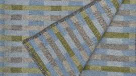 Handwoven 'Lineal' throw in blue, green and grey (2)