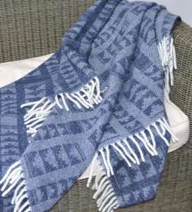 Blue Ziggurat throw on chair