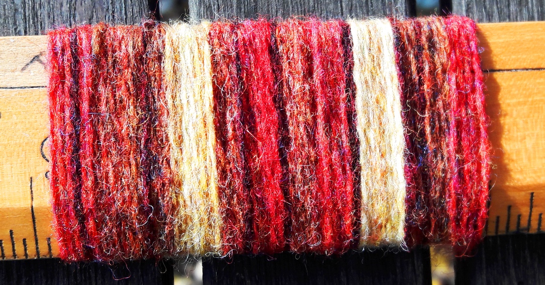 Autumn colours - colour wrap in 100% lambswool yarn
