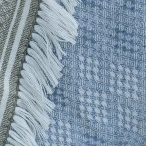 Handwoven Blanket Shawl - Hardanger Diamonds in blue