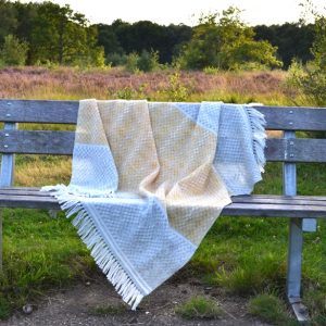 Hardanger Crosses - comforter - saffron and grey - Image 3