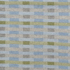 Lineal throw in blue, grey and green