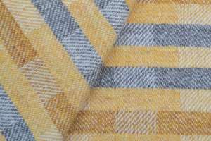Lineal throw - saffron, ochre and grey - closeup