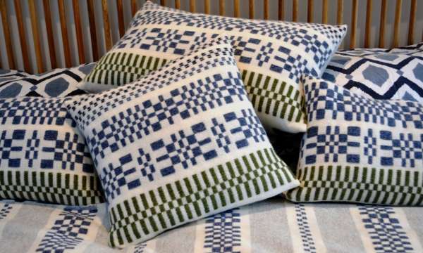 Handwoven lambswool monksbelt cushions and throw