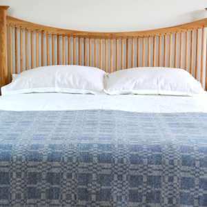 Coverlet throw (reverse) in soft blue